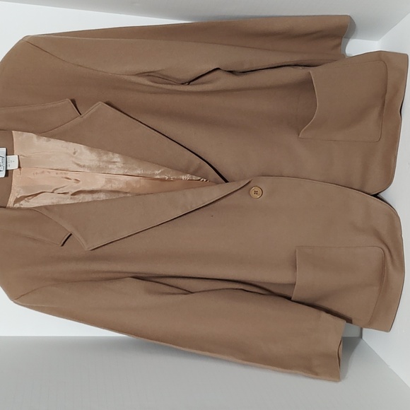 Tan 100% Wool F. Shay Blazer made in USA sz 18 - Picture 6 of 6